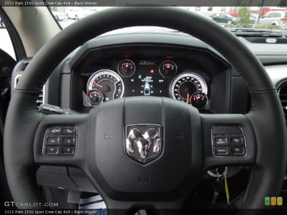 Black Interior Steering Wheel for the 2013 Ram 1500 Sport Crew Cab 4x4 #73997052