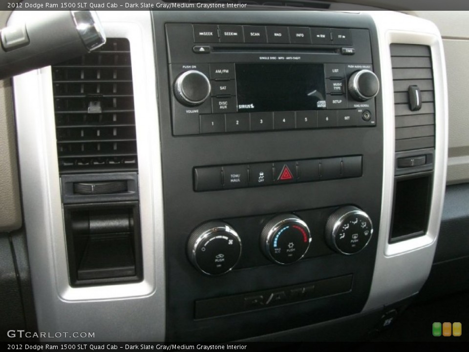 Dark Slate Gray/Medium Graystone Interior Controls for the 2012 Dodge Ram 1500 SLT Quad Cab #73997058