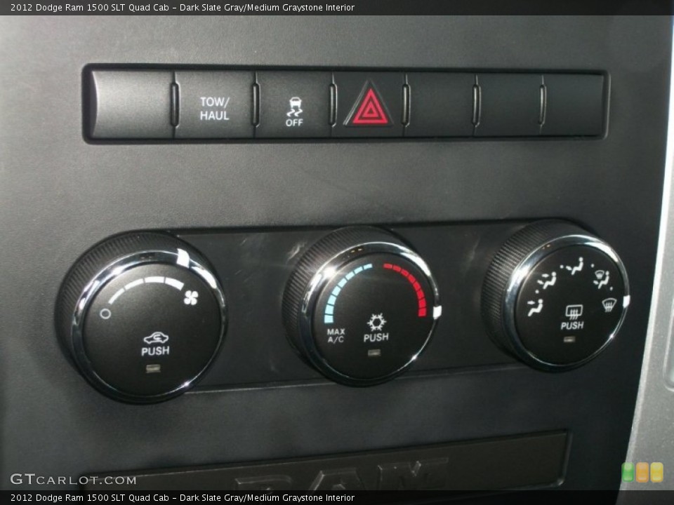 Dark Slate Gray/Medium Graystone Interior Controls for the 2012 Dodge Ram 1500 SLT Quad Cab #73997099