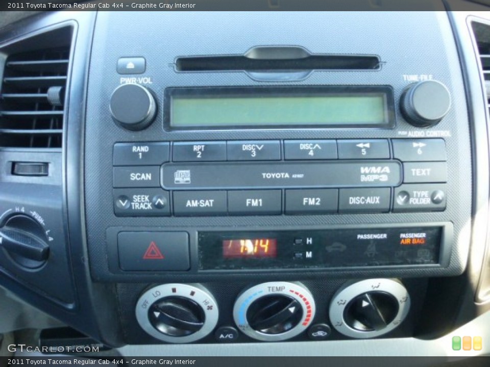 Graphite Gray Interior Controls for the 2011 Toyota Tacoma Regular Cab 4x4 #73997676