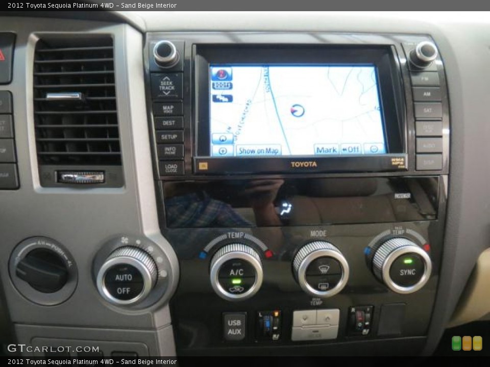 Sand Beige Interior Controls for the 2012 Toyota Sequoia Platinum 4WD #74001501