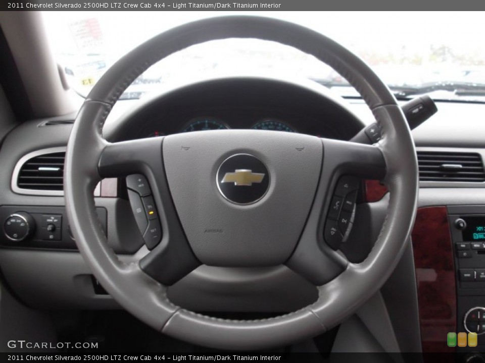 Light Titanium/Dark Titanium Interior Steering Wheel for the 2011 Chevrolet Silverado 2500HD LTZ Crew Cab 4x4 #74001585