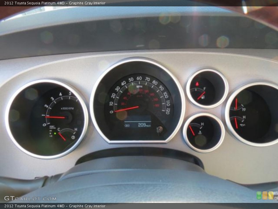 Graphite Gray Interior Gauges for the 2012 Toyota Sequoia Platinum 4WD #74001981