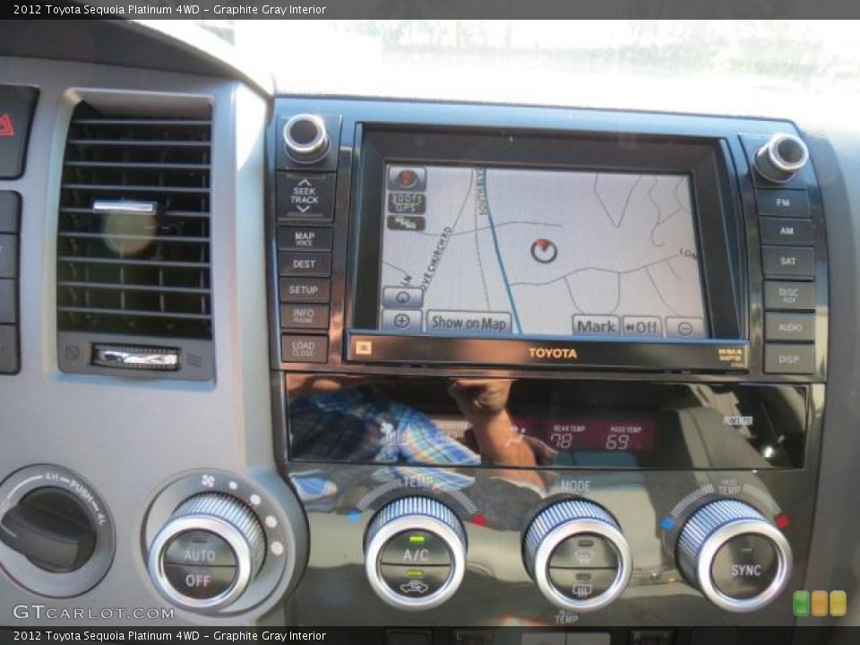 Graphite Gray Interior Controls for the 2012 Toyota Sequoia Platinum 4WD #74001996
