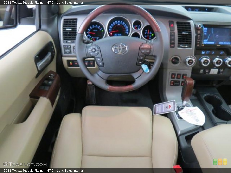 Sand Beige Interior Dashboard for the 2012 Toyota Sequoia Platinum 4WD #74002338