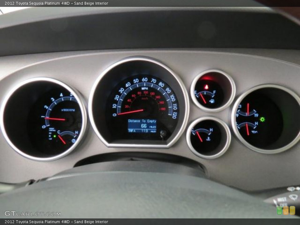 Sand Beige Interior Gauges for the 2012 Toyota Sequoia Platinum 4WD #74002542