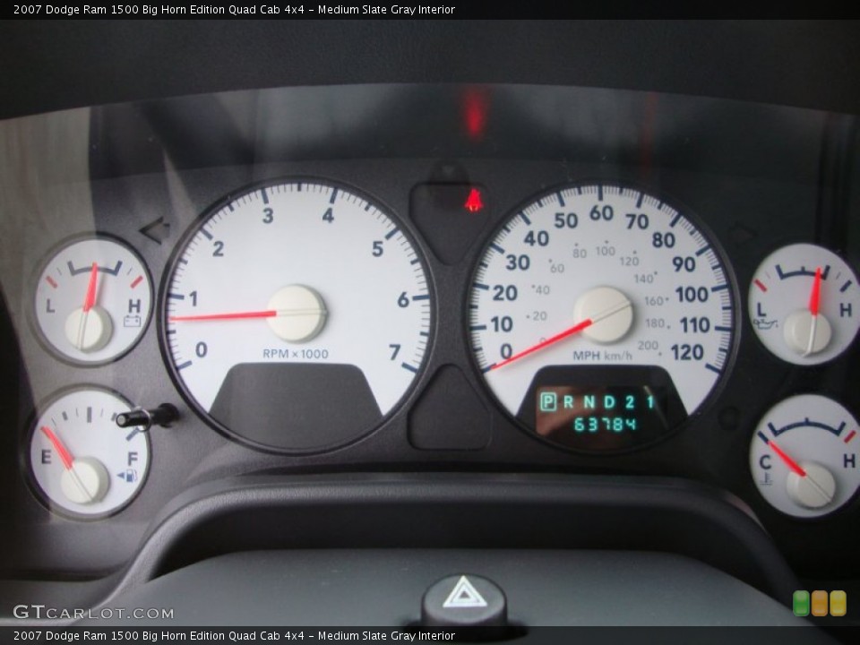 Medium Slate Gray Interior Gauges for the 2007 Dodge Ram 1500 Big Horn Edition Quad Cab 4x4 #74006950
