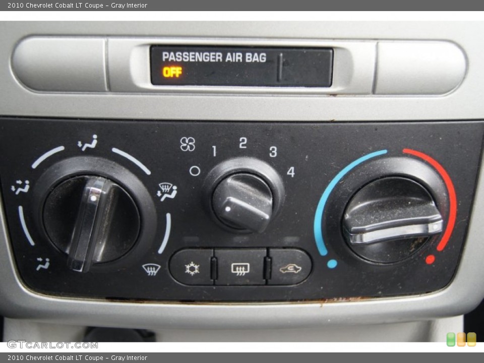 Gray Interior Controls for the 2010 Chevrolet Cobalt LT Coupe #74012261