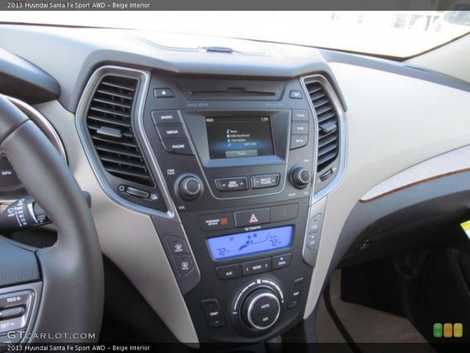 Beige Interior Dashboard for the 2013 Hyundai Santa Fe Sport AWD #74013651