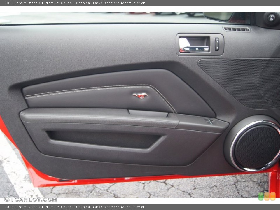Charcoal Black/Cashmere Accent Interior Door Panel for the 2013 Ford Mustang GT Premium Coupe #74014806