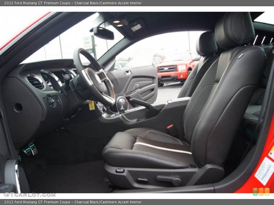 Charcoal Black/Cashmere Accent Interior Front Seat for the 2013 Ford Mustang GT Premium Coupe #74014854