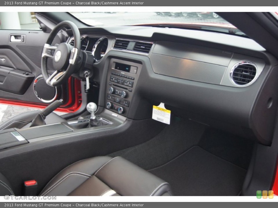 Charcoal Black/Cashmere Accent Interior Dashboard for the 2013 Ford Mustang GT Premium Coupe #74014964