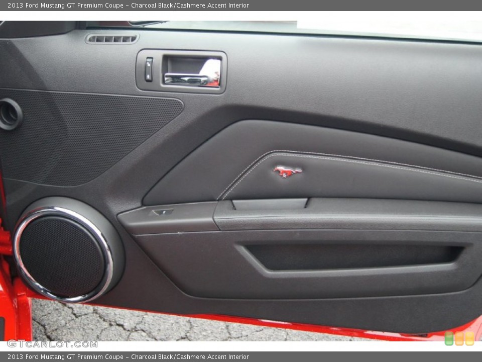 Charcoal Black/Cashmere Accent Interior Door Panel for the 2013 Ford Mustang GT Premium Coupe #74014986