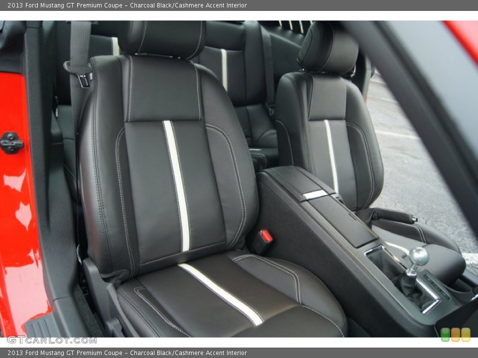 Charcoal Black/Cashmere Accent Interior Front Seat for the 2013 Ford Mustang GT Premium Coupe #74015013