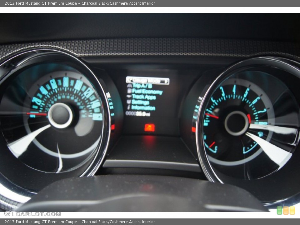 Charcoal Black/Cashmere Accent Interior Gauges for the 2013 Ford Mustang GT Premium Coupe #74015166