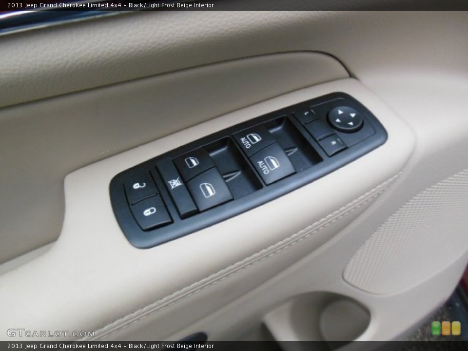 Black/Light Frost Beige Interior Controls for the 2013 Jeep Grand Cherokee Limited 4x4 #74023905