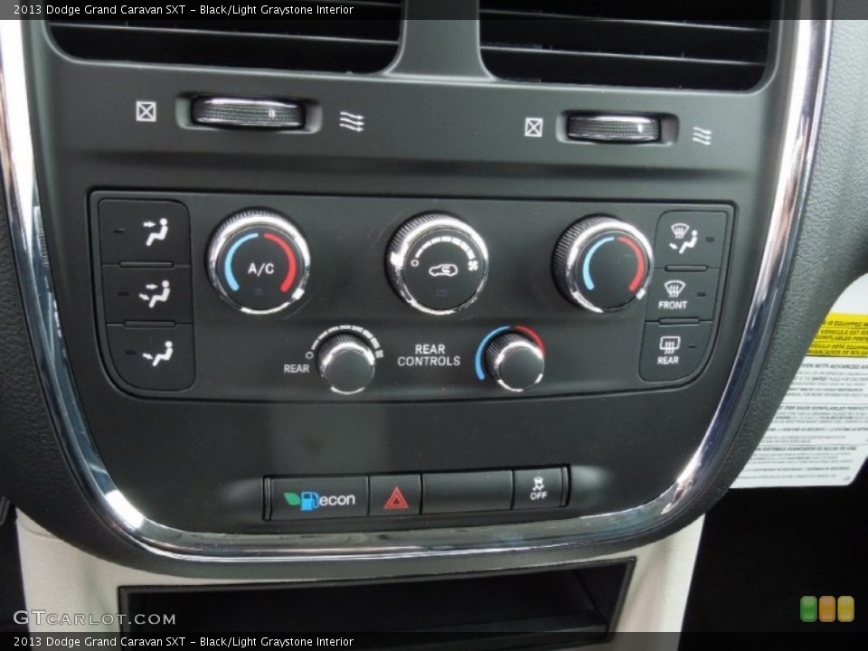Black/Light Graystone Interior Controls for the 2013 Dodge Grand Caravan SXT #74025222