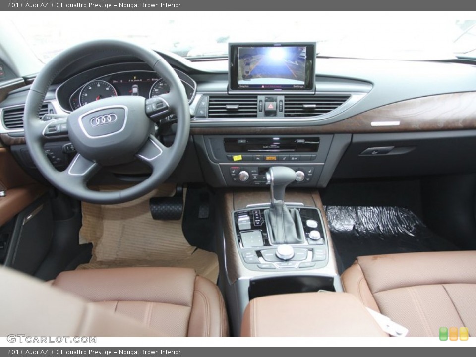 Nougat Brown Interior Dashboard for the 2013 Audi A7 3.0T quattro Prestige #74026274