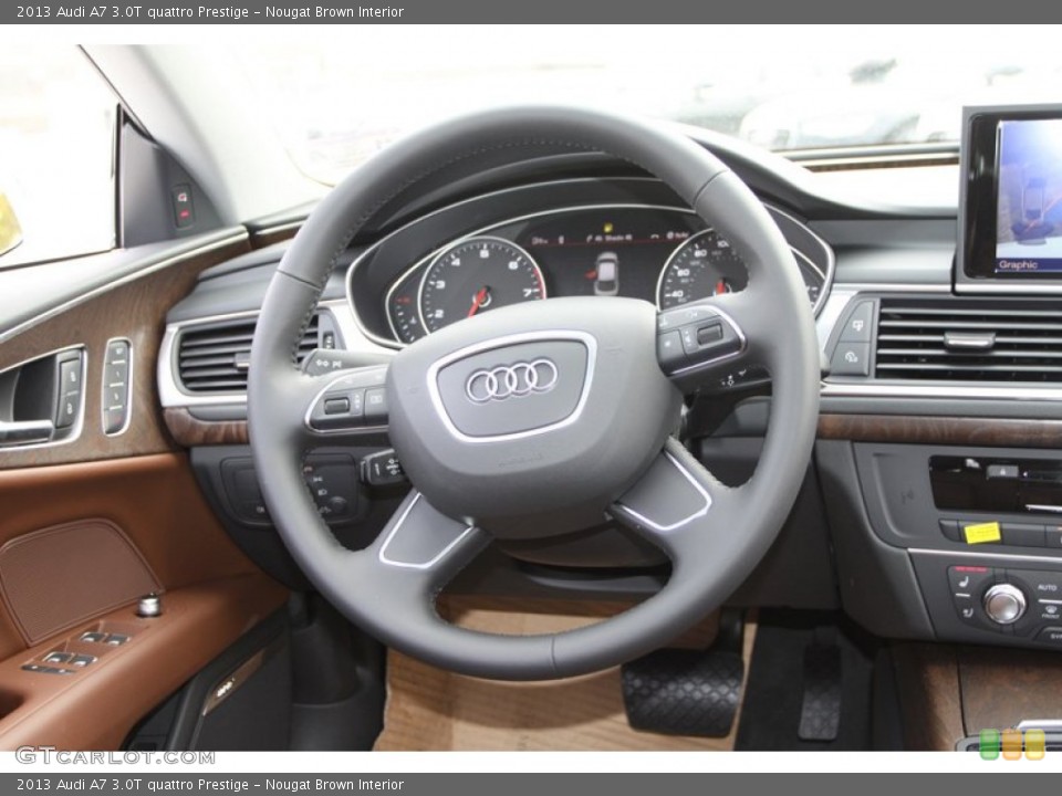 Nougat Brown Interior Steering Wheel for the 2013 Audi A7 3.0T quattro Prestige #74026293