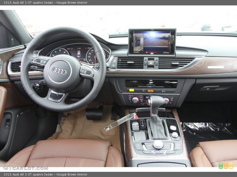 Nougat Brown Interior Dashboard for the 2013 Audi A6 3.0T quattro Sedan #74027204