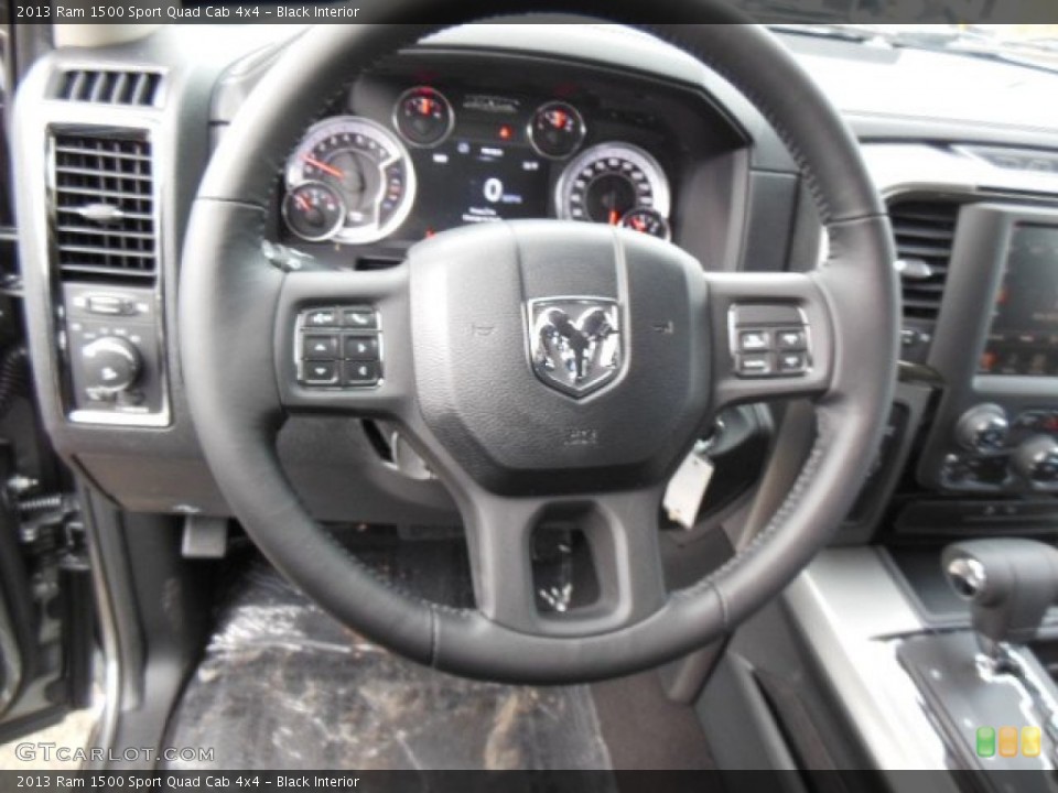 Black Interior Steering Wheel for the 2013 Ram 1500 Sport Quad Cab 4x4 #74028519