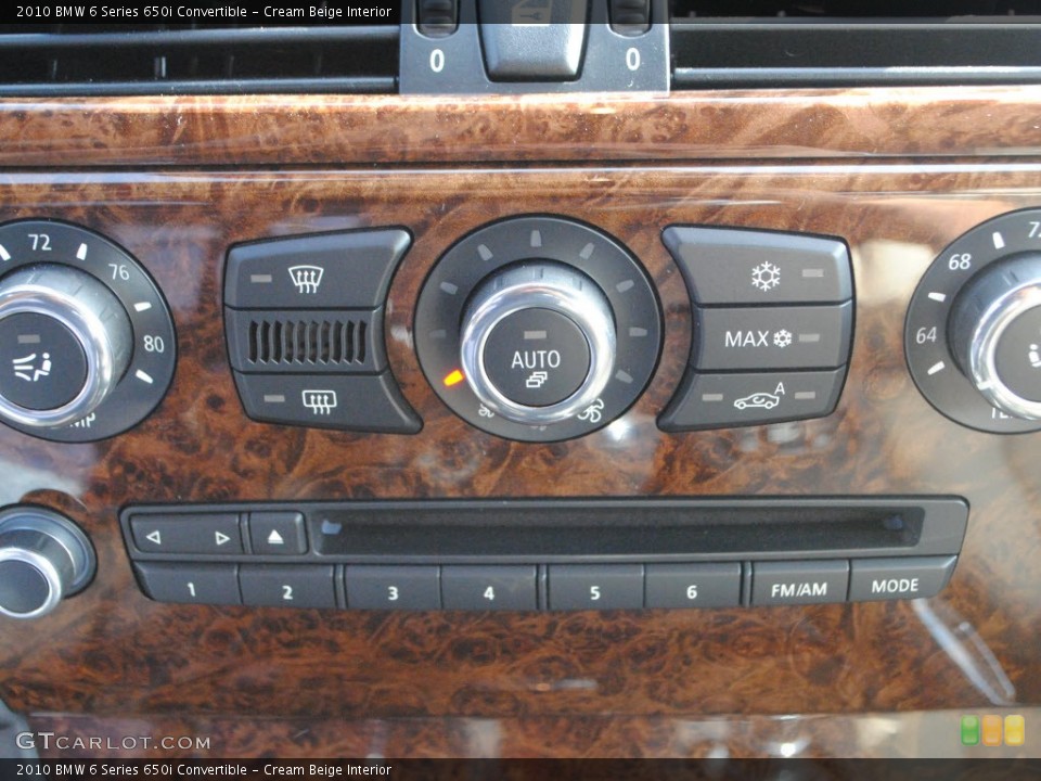 Cream Beige Interior Controls for the 2010 BMW 6 Series 650i Convertible #74028606