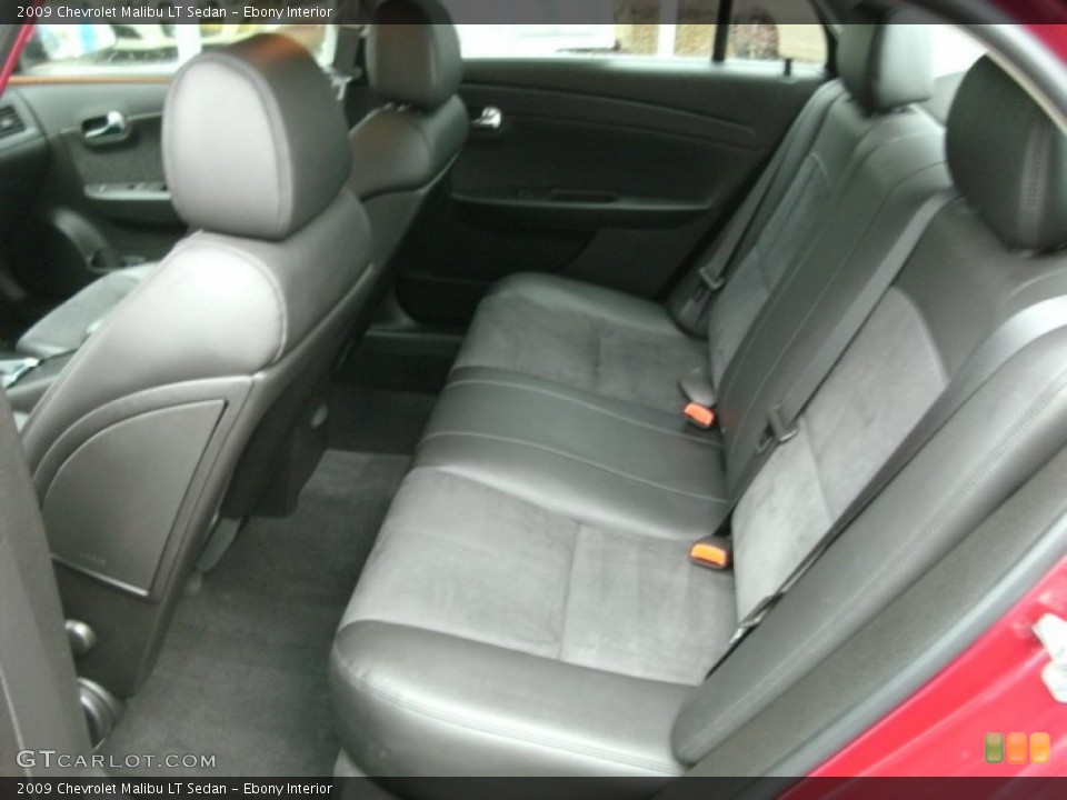 Ebony Interior Rear Seat for the 2009 Chevrolet Malibu LT Sedan #74029809