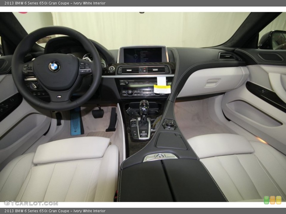 Ivory White Interior Dashboard for the 2013 BMW 6 Series 650i Gran Coupe #74033898