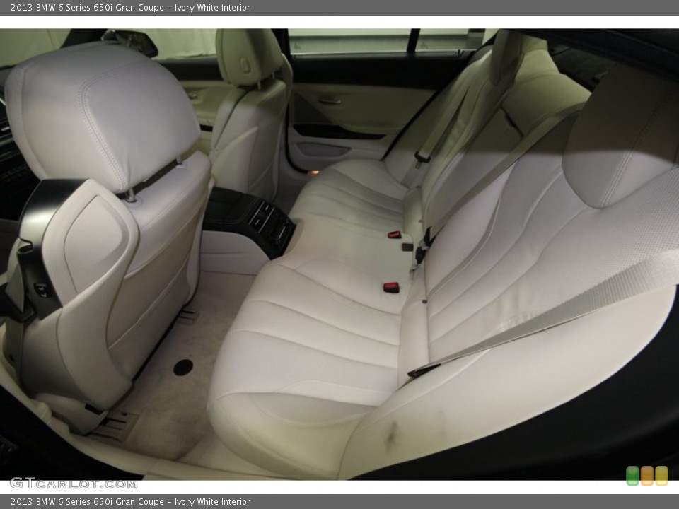 Ivory White Interior Rear Seat for the 2013 BMW 6 Series 650i Gran Coupe #74034021