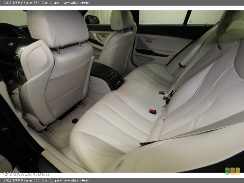 Ivory White Interior Rear Seat for the 2013 BMW 6 Series 650i Gran Coupe #74034233