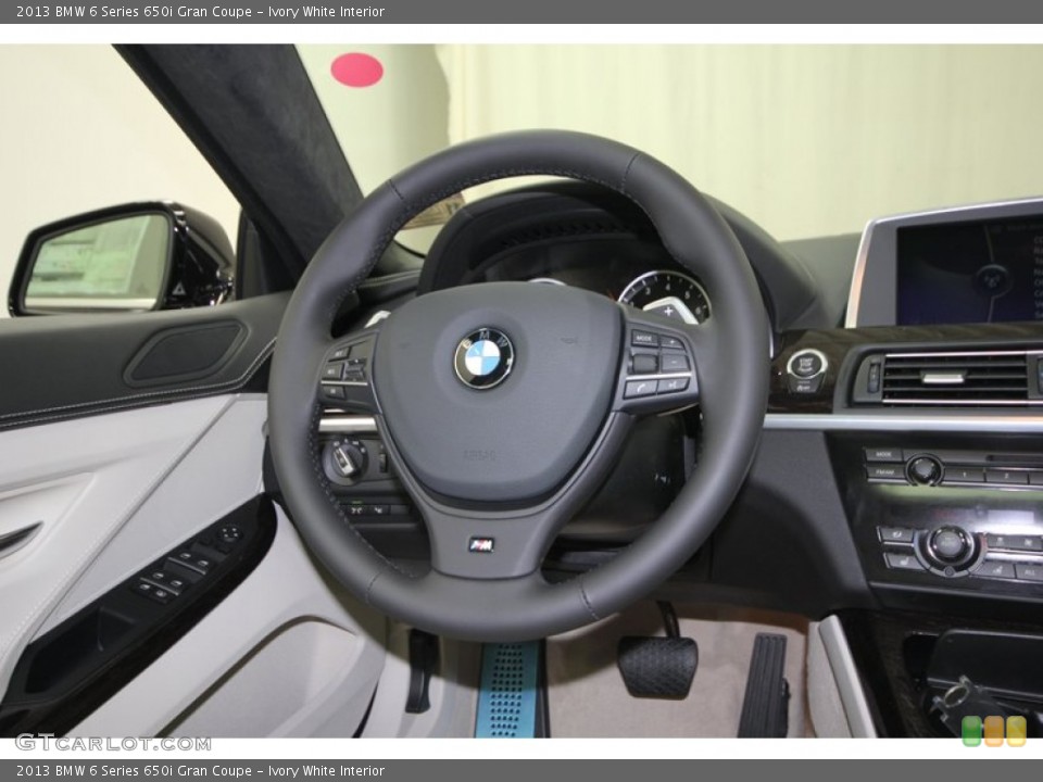 Ivory White Interior Steering Wheel for the 2013 BMW 6 Series 650i Gran Coupe #74034279
