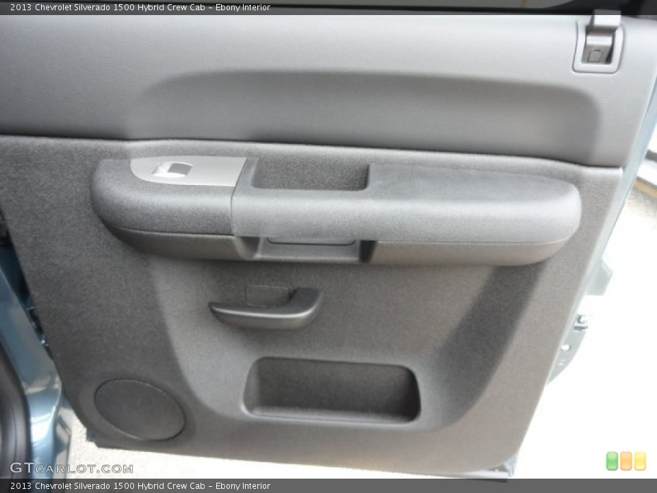 Ebony Interior Door Panel for the 2013 Chevrolet Silverado 1500 Hybrid Crew Cab #74034688