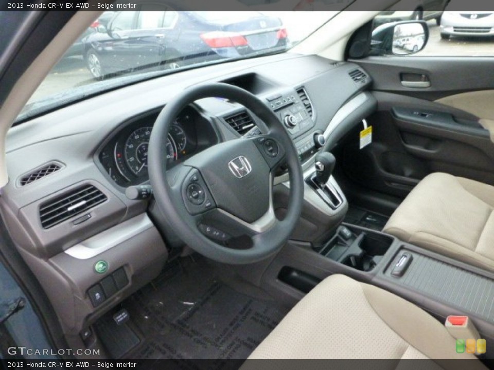 Beige Interior Prime Interior for the 2013 Honda CR-V EX AWD #74035128