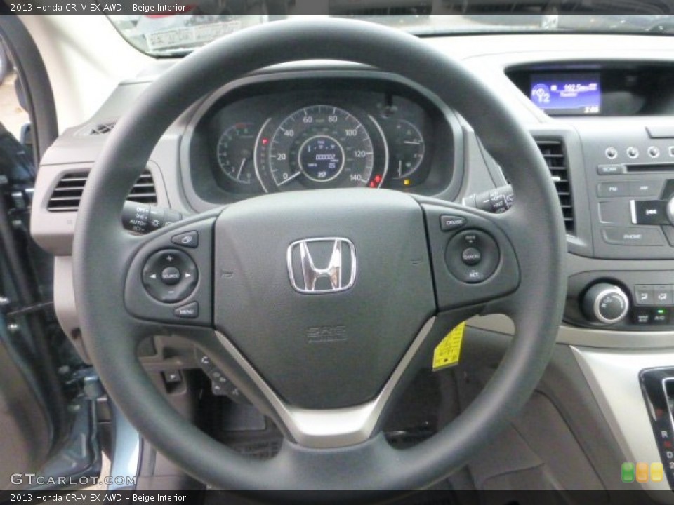 Beige Interior Steering Wheel for the 2013 Honda CR-V EX AWD #74035144