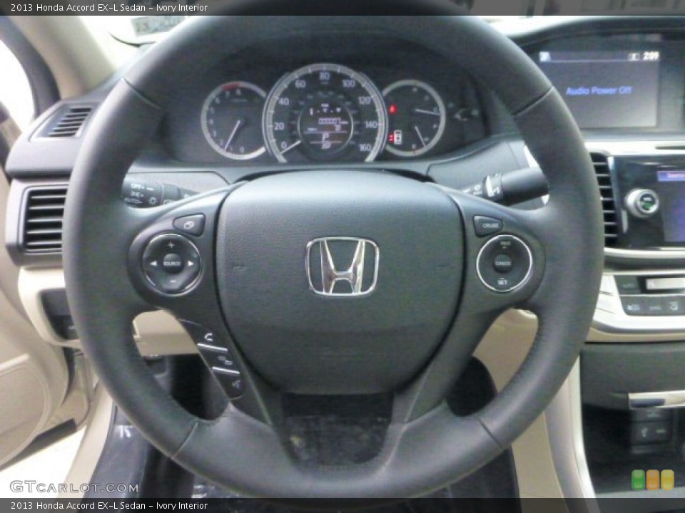 Ivory Interior Steering Wheel for the 2013 Honda Accord EX-L Sedan #74036046