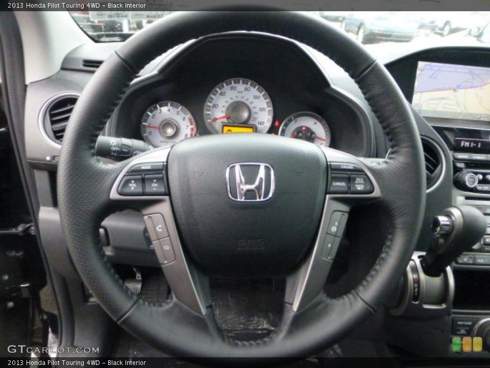 Black Interior Steering Wheel for the 2013 Honda Pilot Touring 4WD #74036751