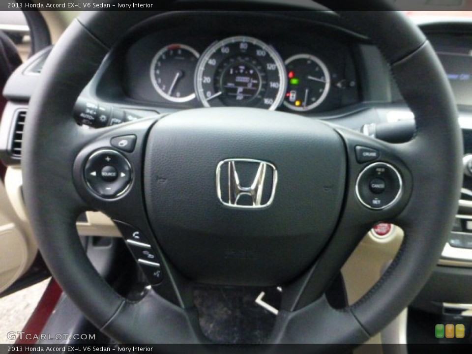 Ivory Interior Steering Wheel for the 2013 Honda Accord EX-L V6 Sedan #74037099