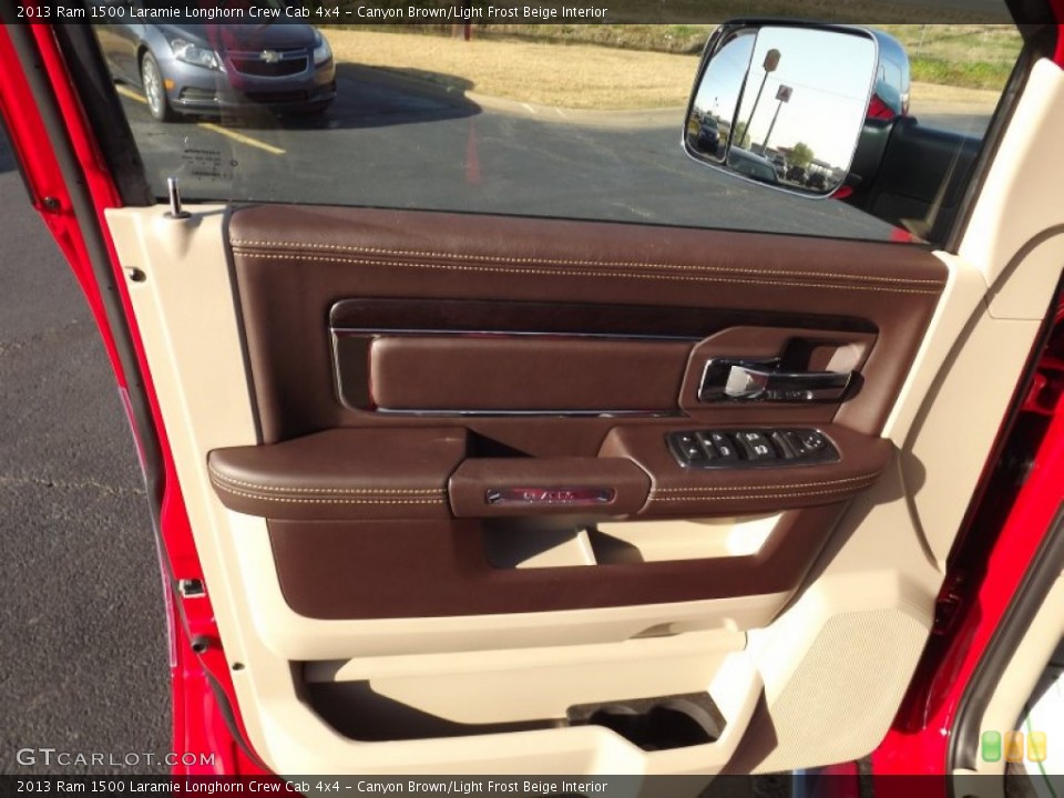 Canyon Brown/Light Frost Beige Interior Door Panel for the 2013 Ram 1500 Laramie Longhorn Crew Cab 4x4 #74044946