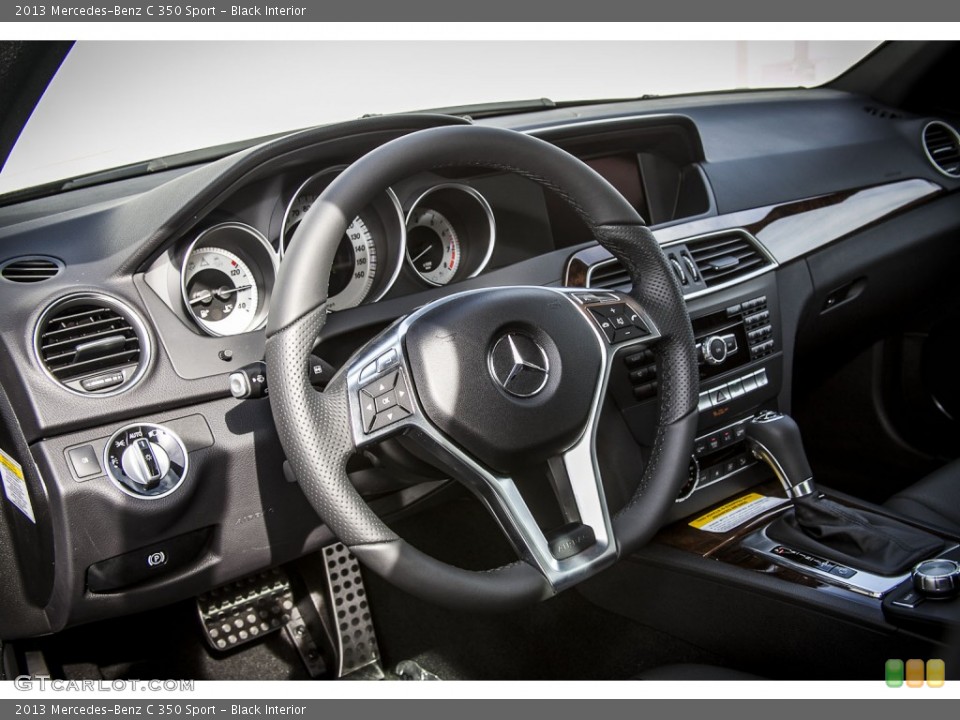 Black Interior Steering Wheel for the 2013 Mercedes-Benz C 350 Sport #74045147