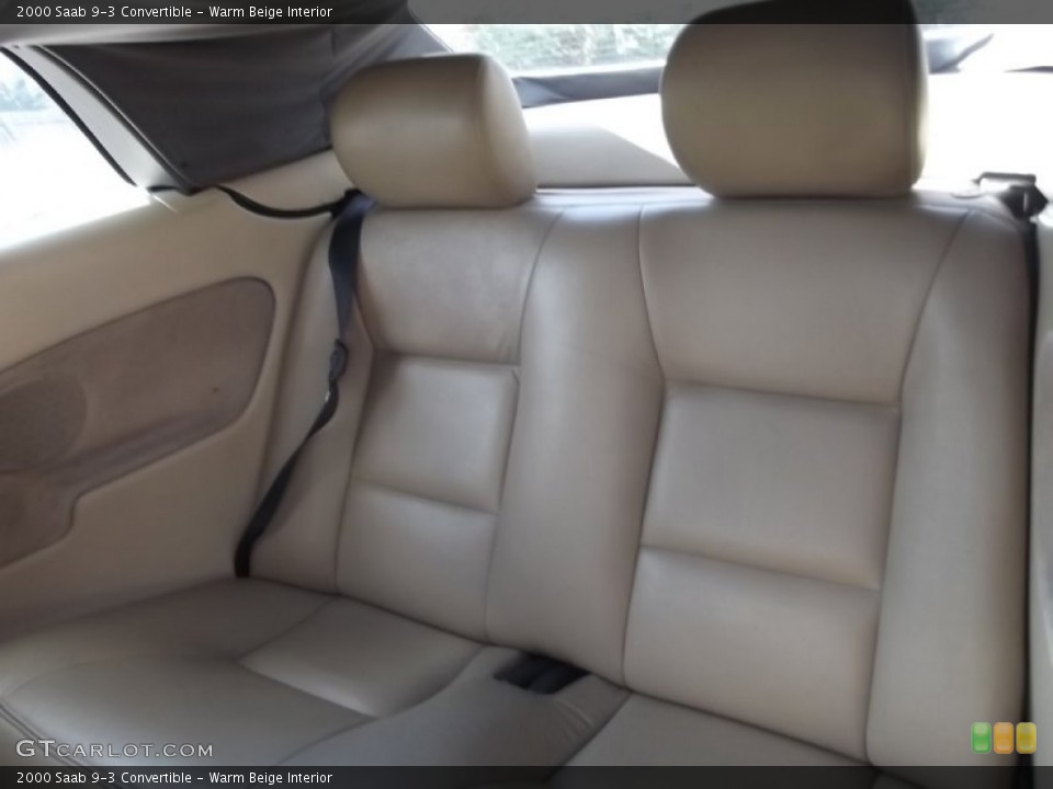 Warm Beige Interior Rear Seat for the 2000 Saab 9-3 Convertible #74050360