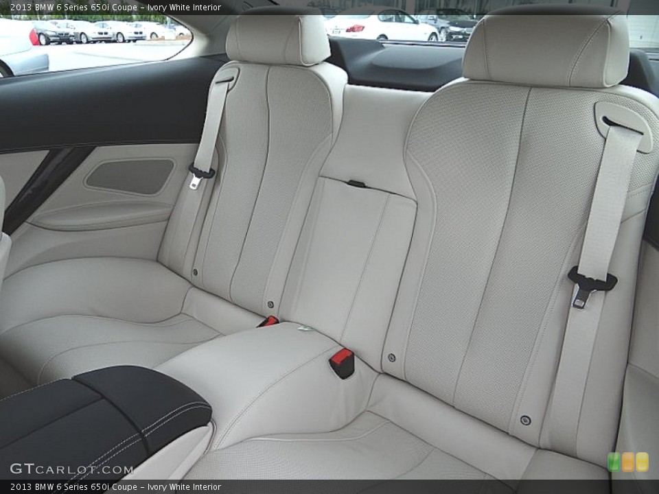Ivory White Interior Rear Seat for the 2013 BMW 6 Series 650i Coupe #74052274