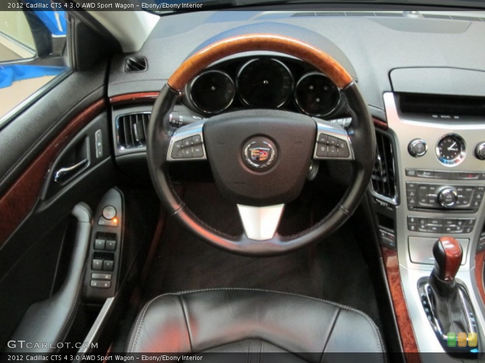 Ebony/Ebony Interior Steering Wheel for the 2012 Cadillac CTS 4 3.0 AWD Sport Wagon #74055223