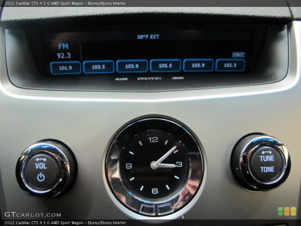 Ebony/Ebony Interior Controls for the 2012 Cadillac CTS 4 3.0 AWD Sport Wagon #74055317