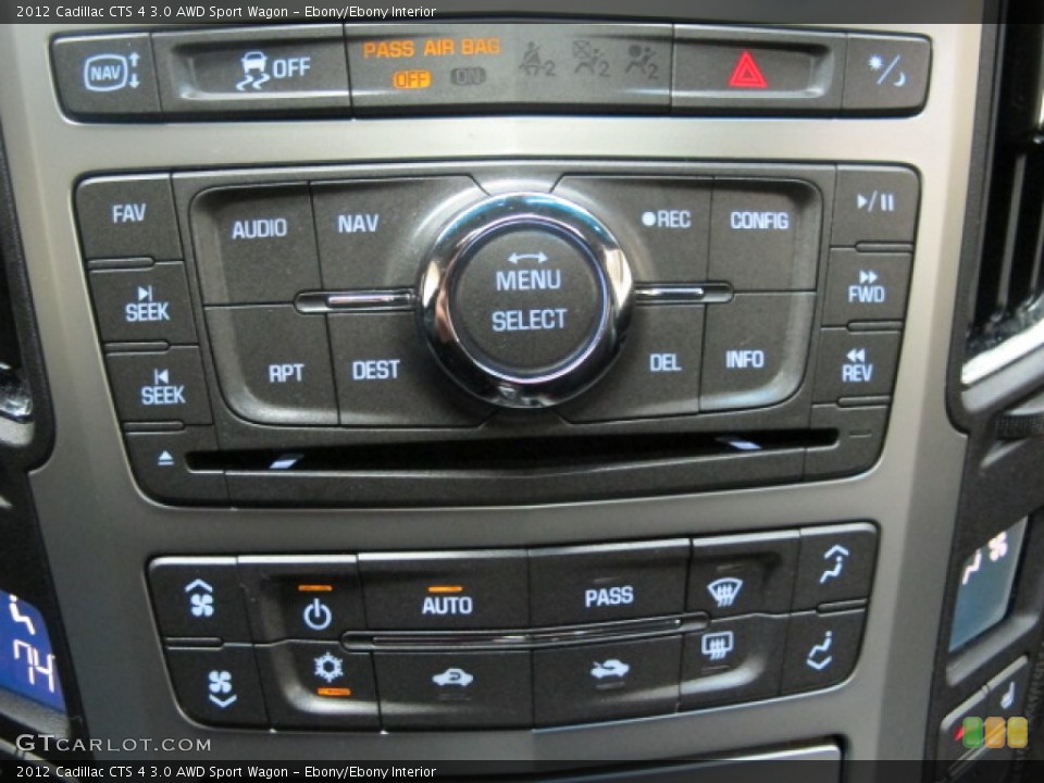 Ebony/Ebony Interior Controls for the 2012 Cadillac CTS 4 3.0 AWD Sport Wagon #74055365