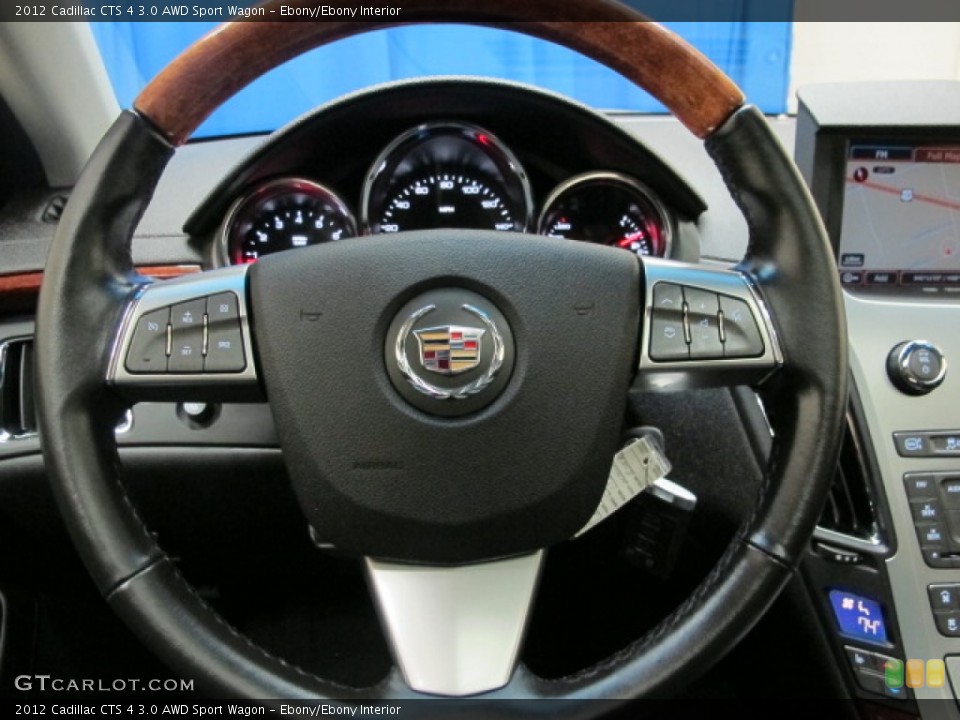 Ebony/Ebony Interior Steering Wheel for the 2012 Cadillac CTS 4 3.0 AWD Sport Wagon #74055509