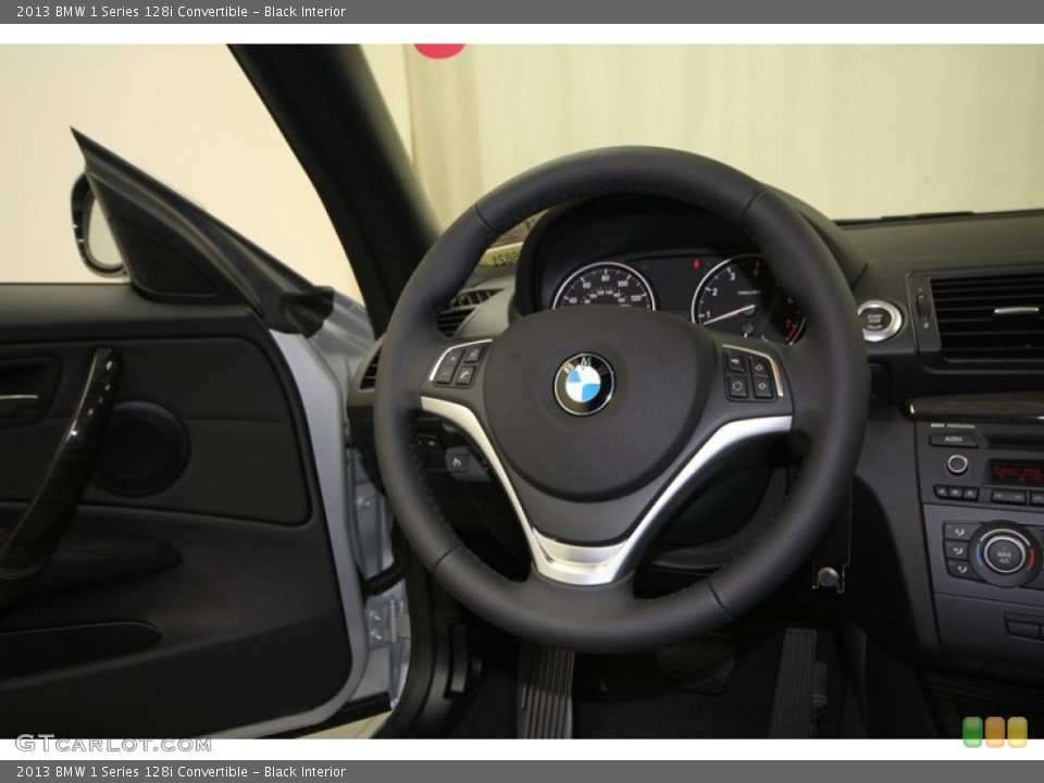 Black Interior Steering Wheel for the 2013 BMW 1 Series 128i Convertible #74056310