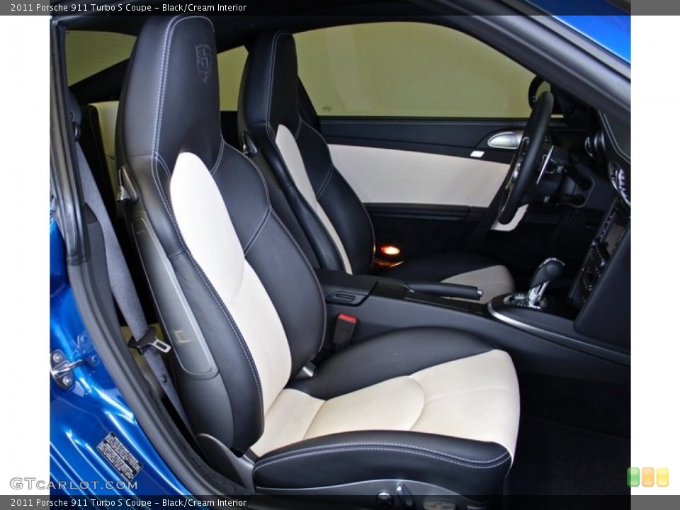 Black/Cream Interior Front Seat for the 2011 Porsche 911 Turbo S Coupe #74056808