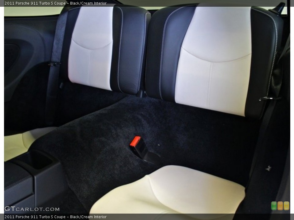 Black/Cream Interior Rear Seat for the 2011 Porsche 911 Turbo S Coupe #74056829