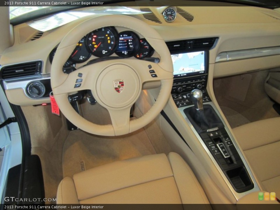 Luxor Beige Interior Dashboard for the 2013 Porsche 911 Carrera Cabriolet #74057614