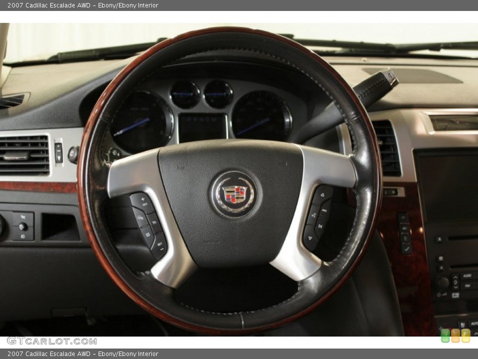 Ebony/Ebony Interior Steering Wheel for the 2007 Cadillac Escalade AWD #74062113